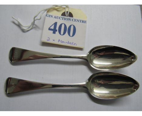  Sale Item:    2 ABERDEEN SILVER TEASPOONS W J   Vat Status:   No Vat   Buyers Premium:  This lot is subject to a Buyers Prem