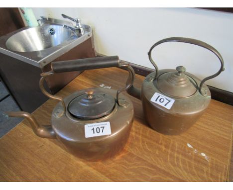  Sale Item:    2 COPPER KETTLES (AF)   Vat Status:   No Vat   Buyers Premium:  This lot is subject to a Buyers Premium of 15%