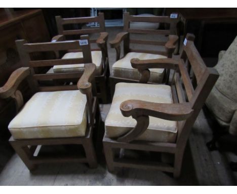  Sale Item:    4 OAK ARM CHAIRS   Vat Status:   No Vat   Buyers Premium:  This lot is subject to a Buyers Premium of 15% + Va