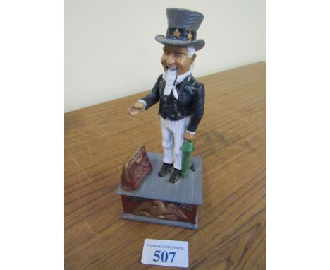  Sale Item:    UNCLE SAM CAST IRON BANK   Vat Status:   No Vat   Buyers Premium:  This lot is subject to a Buyers Premium of 