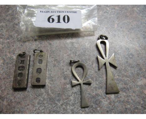  Sale Item:    BAG 2 INGOTS & 2 CROSSES   Vat Status:   No Vat   Buyers Premium:  This lot is subject to a Buyers Premium of 