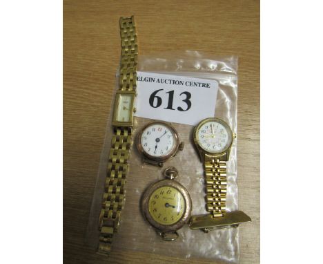  Sale Item:    BAG 4 LADIES WATCHES   Vat Status:   No Vat   Buyers Premium:  This lot is subject to a Buyers Premium of 15% 