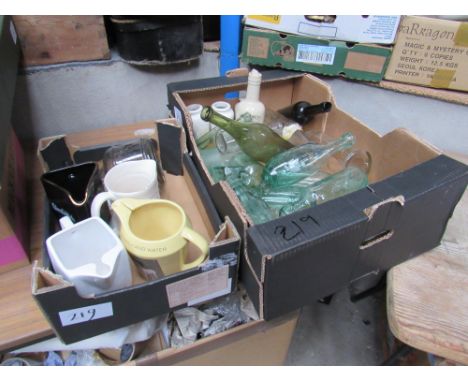 Sale Item:    2 BOXES ASSORTED BOTTLES & WHISKY JUGS ETC (AF)  Vat Status:   No Vat   Buyers Premium:  This lot is subject t