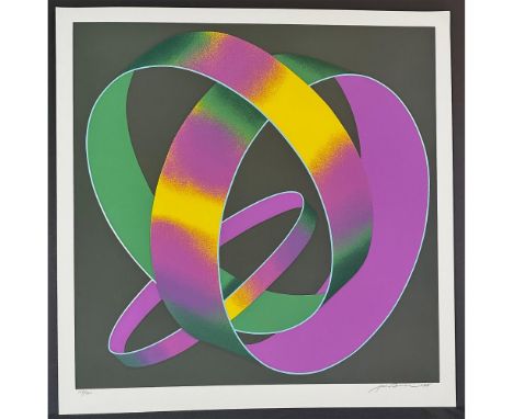 Silkscreen titled Whisper Theme; A Trilogy. Signed lower right numbered 154/200. Year 1978 Sight size 25.5" x 26"