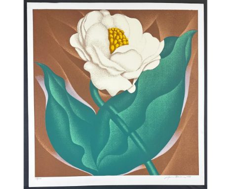 Silkscreen titled Flower Globe. Signed lower right numbered 159/200. Year 1978 Sight size 25.5" x 26"