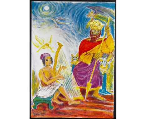Lithograph titled Neptune Signed lower right numbered 47/300 Sight size 21" x 30"Condition: Age related wear. 