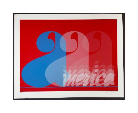 Silkscreen titled America. Signed lower right numbered 15/200. Year 1977 Sight size 33.5" x 26"