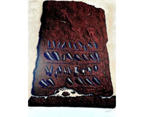 Lithograph titled Secret Writing Signed lower right numbered 111/50 Sight size 29" x 21.5"Condition: Age related wear. 