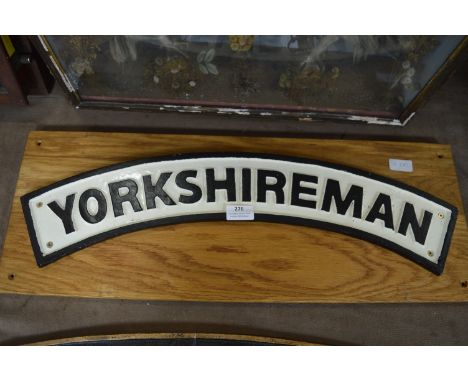 Reproduction Engine Nameplate - Yorkshireman 
