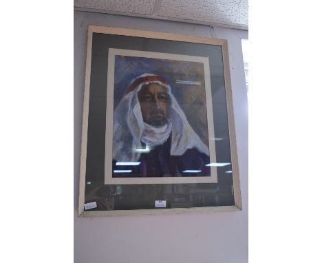 Framed Oil on Board Portrait of an Arab 
