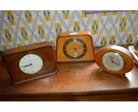 Two Smiths Retro Mantel Clocks and a Time Savings Money Box Clock 
