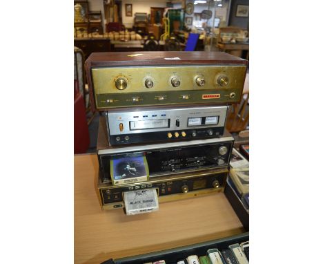 Three 8-Track Audio Tape Players plus Amplifier 