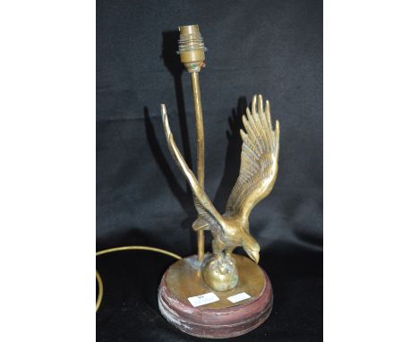 *Brass Eagle Lamp Base and a Barometer 