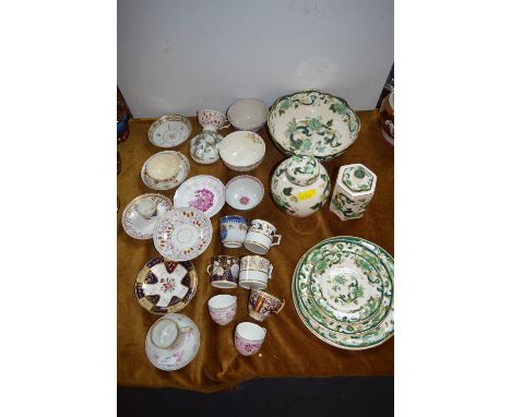 Victorian Cups &amp; Saucers, etc. plus Mason Lid 