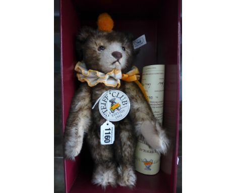 A Steiff 2nd club bear, Teddy Clown 1928 replica, made in 1993/4 limited edition for club members EAN 420043, 28cm tall, with