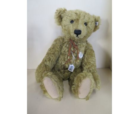 A steiff Teddy with hot water bottle 1907 replica, made in 2001 - limited to 3000, EAN 406621 - 50cm tall, with box, certific