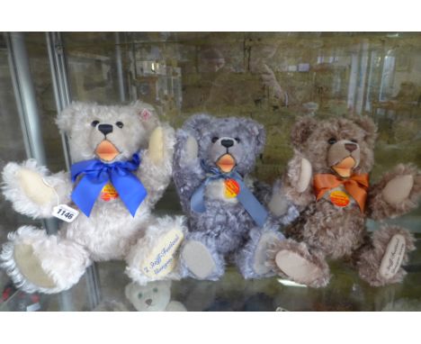 A Steiff 5,6, and 7 Festival Bears, Sandey, Candey and Daddey, made in 2001-2003 - limited editions for the Seiff Festival, E