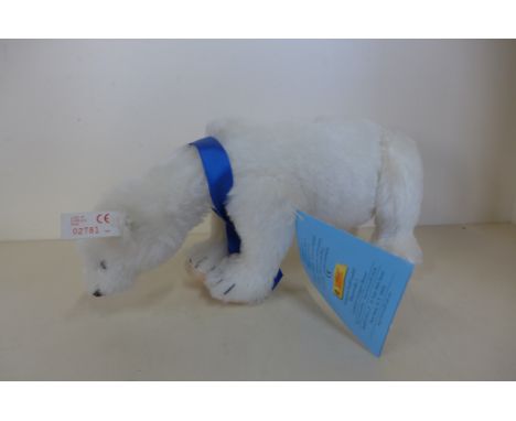 A steiff Polar Titanic Bear, made in 1998, limited edition, 28cm tall with certificate 