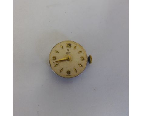 A Rolex Tudor Royal watch movement, manual wind, running - 17mm diameter 