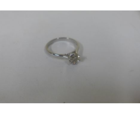 A good diamond solitaire ring, 950 platinum - hallmarked, diamond approx 1.01ct, ring size S - approx 5 grams, in very good c