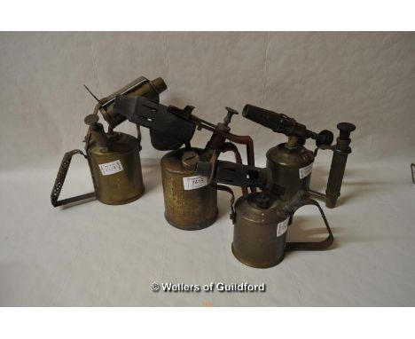 *Four vintage blow torches; one Primus No.632 B.A. Horth, Sweden; three Max Sievert B.A.Hjorth (Lot subject to VAT)