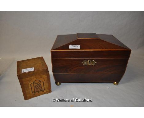 *Mahogany writing box and vintage wooden toy