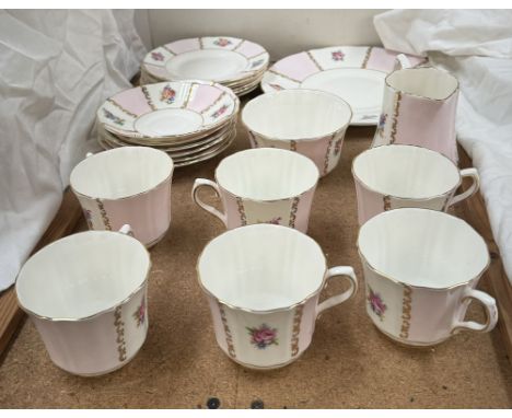 An Old Royal China rose decorated part tea service 