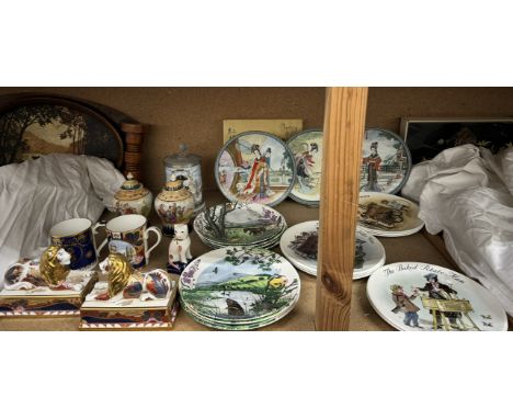 Royal Worcester Nelson Collection Trafalgar lions together with Royal Worcester Mugs, collectors plates, vases and covers etc