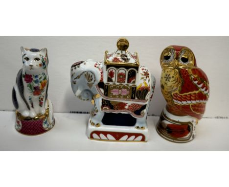 Royal Worcester Connoisseur collection including Giles Cat, Nelson Elephant and a Tawny Owl