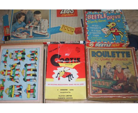 A mixed lot of vintage games including Piatnik &amp; Sons Tops &amp; Tails, Lego, Beetle Drive etc.  