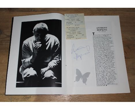 An autographed theatre programme for Madam Butterfly signed by Anthony Hopkins and with ticket stub.  