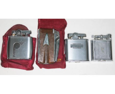 A group of four vintage lighters comprising three Ronson and one Polo.  