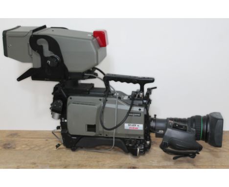 An Ikegami HK-399PW 14 bit digital tape video camera with Canon BCTV zoom lens and view finder.  Condition - not tested.