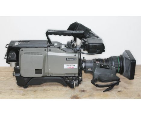 An Ikegami HK-399PW digital tape video camera with Canon BCTV lens.  Condition - not tested.