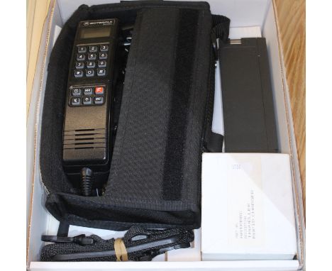 A vintage Motorola mobile telephone.  