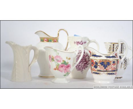 A collection of creamers to include Royal Worcester with puce marks and other Royal Worcester creamers, Royal Doulton etc Mea