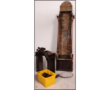 A lot to include the parts of a Grandfather / longcase clock to include the trunk, face, movement etc   ( af )