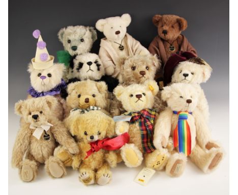 A collection of twelve teddy bears comprising: five limited edition Dean's Rag Book Company bears, to include, a 'Cledwyn Hug