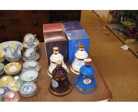 Four Wade Bells Scotch whisky decanters with contents and original boxes 