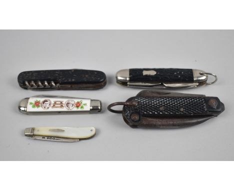 A Collection of Various Pen Knives to include Mother of Pearl Handled Silver Bladed Example, Multitool Jack Knife, German Mul