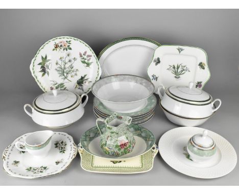 A Collection of Ceramics to Comprise Astbury Pattern Dinnerwares, Boots Hanover Green Dinnerwares, Botanic Dish, Cake Plate e