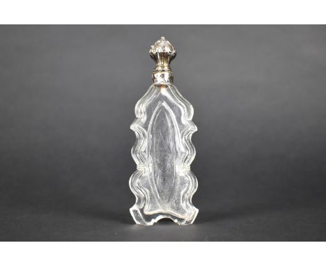 A 19th Century Silver Topped Scent Bottle, 13cm high 