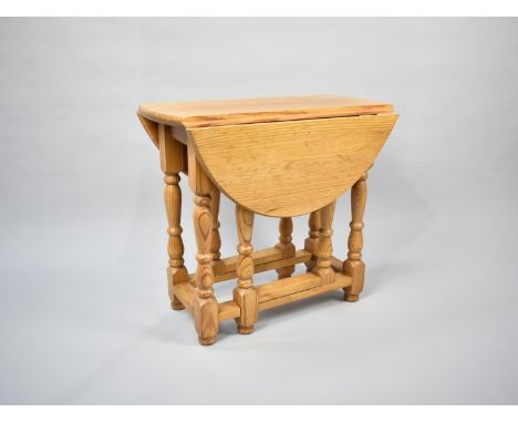 A Modern Small Pine Drop Leaf Gate Leg Table, 54cms Long 