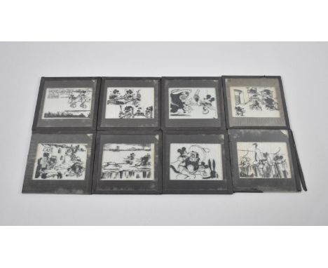 A Collection of Eight Magic Lantern Slides, Mickey Mouse in the Cactus Kid, Monochrome 