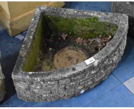 A Reconstituted Stone Triangular Bow Fronted Planter, 56cm wide 