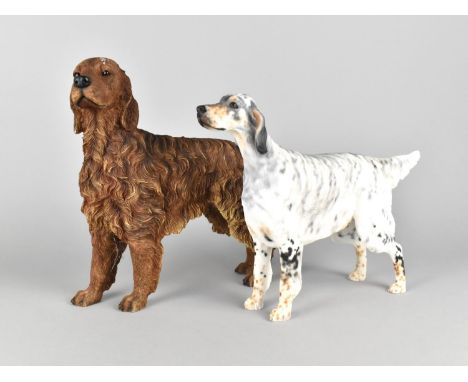 Two Cast Resin Studies of Setters to Include 1989 North Light Example, 30cms Wide 
