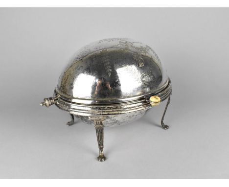 An Edwardian Silver Plated Breakfast/Kidney Dish with Hinged Dome Lid 