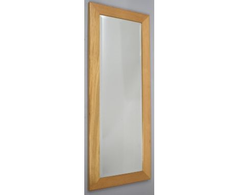 A Modern Light Oak Framed Rectangular Dressing Mirror, 41.5x25cms 