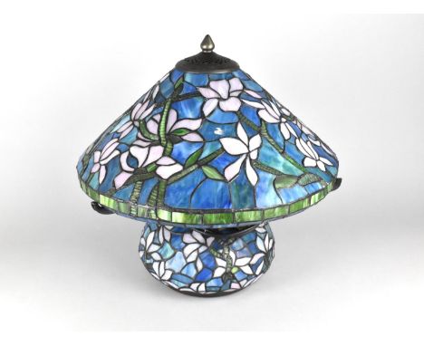 A Modern Tiffany Style Table Lamp and Shade, 42cms High 