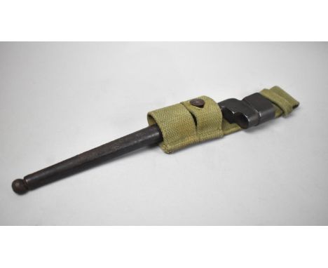 A British No 4 British Bayonet MKII with Short Spike Blade, Full Metal Scabbard and Fitted Canvas Frog 